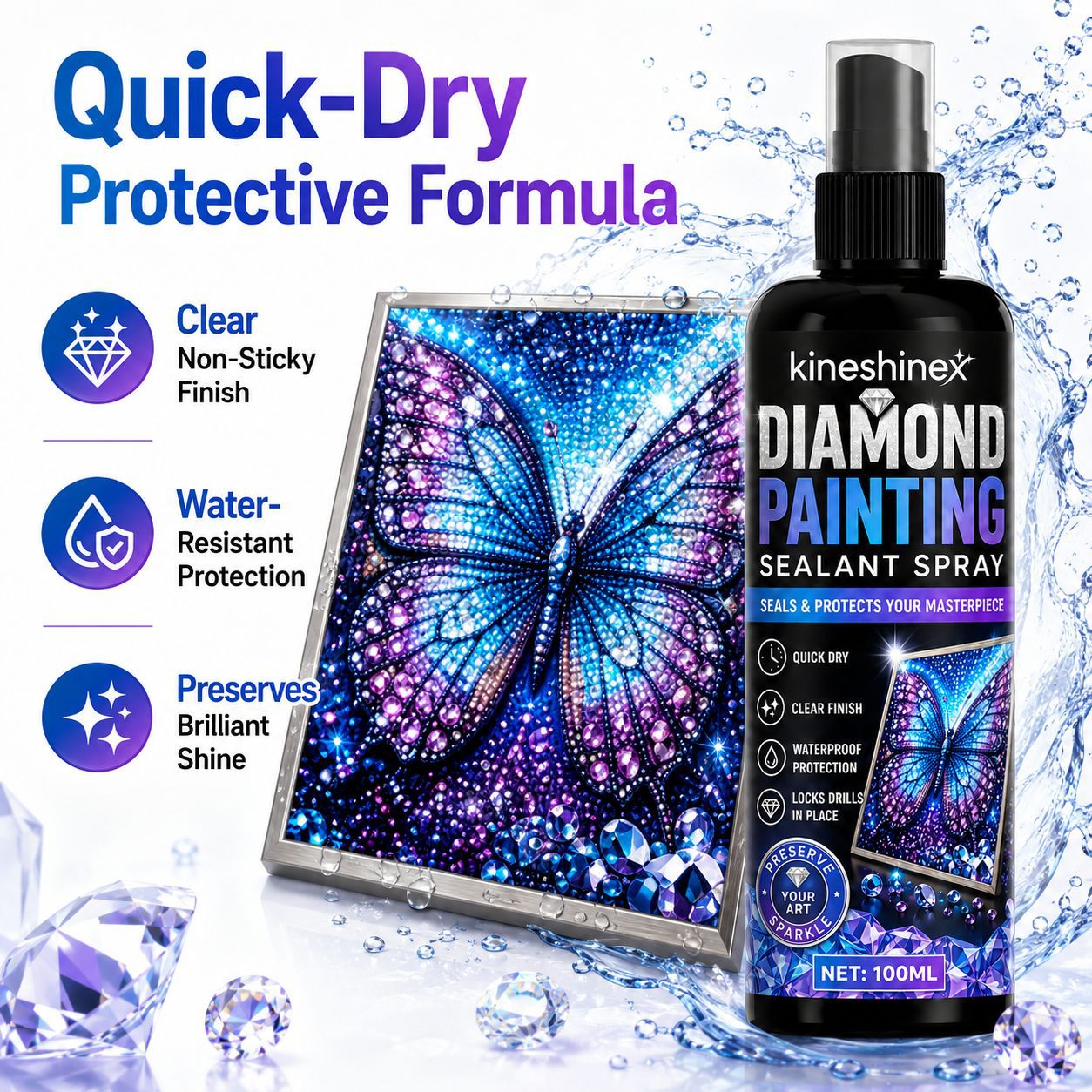 Resin Art Canvas - Diamond Painting Sealant Spray 100ml –
