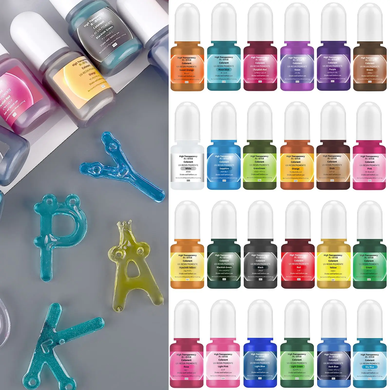 Resin Dye Opaque - 24Colors 5ml Epoxy Resin Pigment Transparent