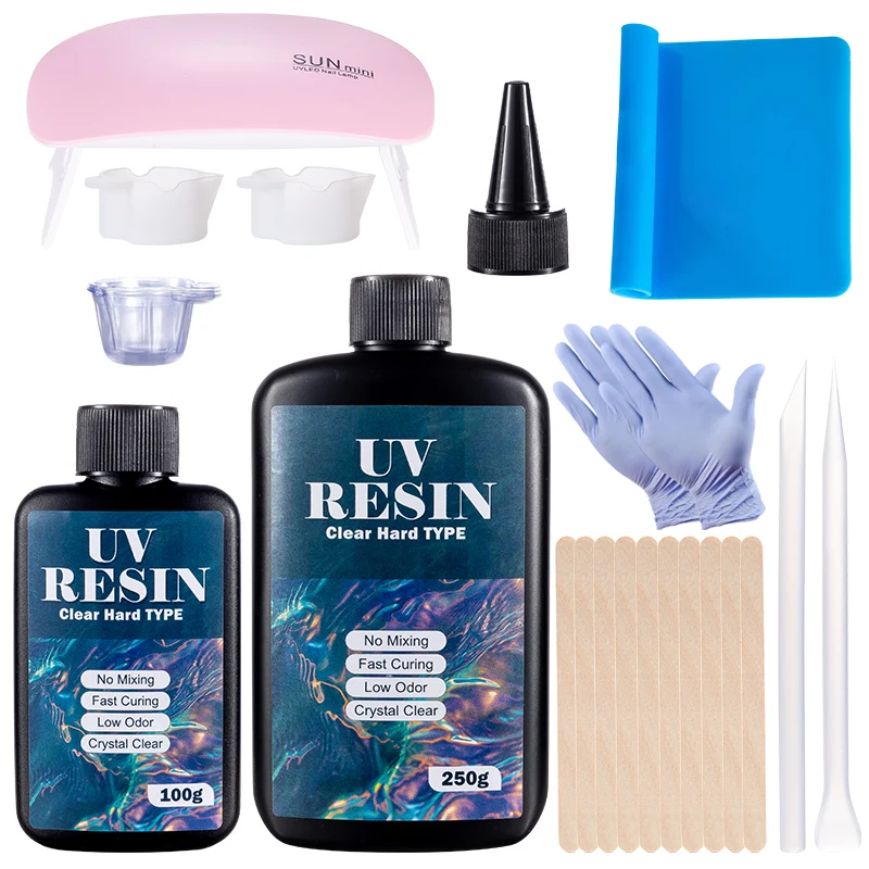 Hard UV Resin Glue Kit Fast Cu - огляд і ціна Resin Art Tool Kit