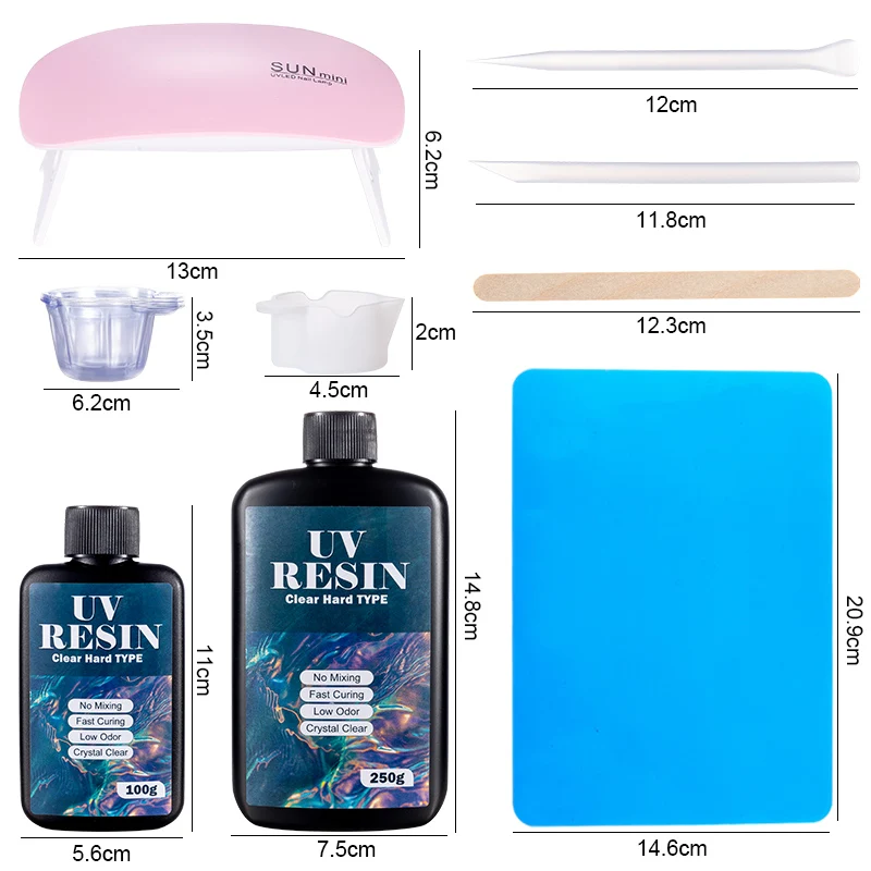 Hard UV Resin Glue Kit Fast Cu - огляд і ціна Resin Art Tool Kit